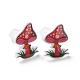Акриловые серьги-гвоздики с мультяшными грибами и платическими булавками для женщин EJEW-F293-03E-2