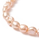 Braccialetto elastico con perline di perle naturali da donna BJEW-JB09188-4