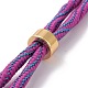 Bracelets argentés en corde de nylon MAK-C003-01G-4