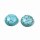 Accessoires d'artisanat teints turquoise synthétique pierres précieuses cabochons de dôme dos plat  TURQ-S266-14mm-01-2