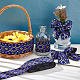 エスニックスタイルのポリエステルトリム  縫製装飾用ポリエステルリボン  ひし形のフラット  ブルー  2インチ（50mm）  約7.66ヤード（7m）/バンドル OCOR-WH0074-13-3