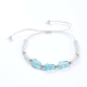 Verstellbare geflochtene Perlenarmbänder aus Nylonfaden BJEW-JB05212-02-1