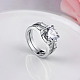 Trendy Brass Cubic Zirconia Wide Band Rings RJEW-BB20675-P-7-4
