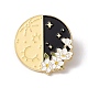 Mond mit Blumen-Emaille-Pin JEWB-H008-43G-1