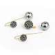 Golden Tone 304 Stainless Steel Ball Rhinestones Pendants and Double-side Ear Studs Jewelry Sets SJEW-O044-08C-2