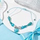 Bracelets de perles tressées turquoise synthétique coeur BJEW-JB09819-4