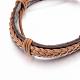 Adjustable Braided Cowhide Leather and Waxed Cord Multi-Strand Bracelets BJEW-G575-08-3