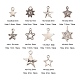 Ciondoli a forma di stella in lega di stile tibetano 100 pz 10 stili TIBEP-CJ0001-48-3