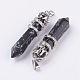 Natural Snowflake Obsidian Big Pointed Pendants G-G738-A-20-2