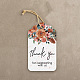 感謝祭をテーマにしたペーパー ハング ギフト タグ  麻ひも付き  花柄  タグ：7x4cm  50個/袋 PAAG-PW0001-160H-1