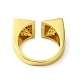 Brass Micro Pave Cubic Zirconia Open Cuff Rings RJEW-K256-12G-3
