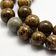 Chapelets de perles de jaspe dendritique naturelle X-G-E382-07-6mm-1