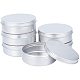 Pandahall 6 paquete 300 ml frascos de hojalata de almacenamiento de metal grandes con tapa de rosca contenedores de latas redondas de metal latas de viaje para velas artesanías CON-PH0001-66P-1