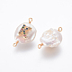 Conectores de eslabones de perlas naturales PEAR-L027-02K-2