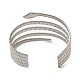 304 Stainless Steel Open Cuff Bangles AJEW-Z009-06F-P-3