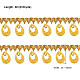 プラスチック製スパンデックスストレッチレース  スパンコールレースリボン  服飾材料  ゴールド  20~60x1.6~7.6ミリメートル、約9 M /ロール FIND-WH0043-29A-2