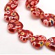 Handmade Millefiori Glass Heart Bead Strands LK-P017-03-3