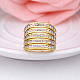 Unisex Brass Micro Pave Cubic Zirconia Wide Band Rings RJEW-BB20658-G-7-5