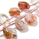 Fili di perle di quarzo ematoide rosso naturale/quarzo ferruginoso G-Z040-A04-01-1