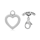 Heart 316 Stainless Steel Toggle Clasps STAS-M261-12-1