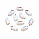 ガラスラインストーンカボション  ネイルアートの装飾の付属品  多面カット  六角  ライラック  6.5x3x1.5mm MRMJ-N027-018B-1