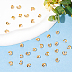 Beebeecraft 1 Box 100Pcs 18K Gold Plated Crimp Bead Covers Metal Half Round Open Crimp Beads Knot Covers Caps 6.5mm for DIY Jewelry Makings KK-BBC0004-04-5