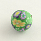Handmade Flower Pattern Polymer Clay Beads CLAY-Q173-10-1