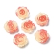 オペーク樹脂ビーズ  ツートンカラーのバラの花  ライトコーラル  18x9mm  穴：1.6mm RESI-D050-13-2