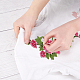FINGERINSPIRE 6PCS Embroidery Peony Sew On Patch 3Styles 3D Pink Flora with Leaves Fabric Patch Polyester Embroidered Appliques for Hat Bag Jeans Repairing Crafts Clothing Cheongsam Decorations DIY-FG0003-91-5