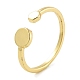 Componenti per anelli con polsino aperto in ottone placcato a cremagliera&nbsp;KK-Z071-33G-1