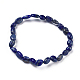 Naturales lapis lazuli de perlas pulseras elásticas BJEW-K213-18-2