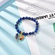Bracelet extensible en lapis-lazuli naturel (teint) BJEW-JB08747-02-2