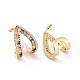 Colorful Cubic Zirconia Teardrop Stud Earrings EJEW-G343-04G-2