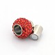 Rondelle 304 Stainless Steel Polymer Clay Rhinestone Magnetic Clasps RB-N033-02A-6mm-3