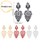ANATTASOUL 4 Pairs 4 Colors Alloy Dangle Stud Earrings for Women EJEW-AN0003-92-2
