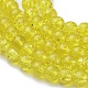 Yellow Crackle Glass Round Beads Strands X-CCG-Q001-8mm-04-3