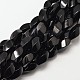 Dyed Natural Black Onyx Twist Beads Strands G-P093-08-1