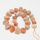 Natural Peach Moonstone Chips Bead Strands G-M239-23-2
