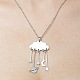 201 Halskette mit Wolken- und Planetenanhänger aus Edelstahl NJEW-OY001-60-1