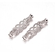 Brass Micro Pave Clear Cubic Zirconia Fold Over Clasps ZIRC-I038-29P-1