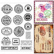 GLOBLELAND Birthday Theme Postmark Clear Stamps for DIY Scrapbooking Birthday Label Retro Background Silicone Clear Stamp Seals for Journals Decorative Cards Making Photo Album DIY-WH0167-57-0505-1