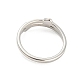 ラインストーン付きステンレススチール製指輪 304 個  ハート  ステンレス鋼色  usサイズ8（18.1mm） RJEW-Q779-02P-3