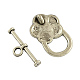 Tibetan Style Flower Toggle Clasps TIBE-2119-AS-RS-2