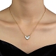 Ожерелье с подвеской в форме сердца из натуральной ракушки и 201 цепочкой из нержавеющей стали NJEW-D055-04G-2