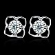 Exquisite 925 Sterling Silver Cubic Zirconia Stud Earrings EJEW-BB20096-8