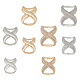 DICOSMETIC 8Pcs 8 Styles 8-shaped Zinc Alloy Buckles with Rhinestone Buckles FIND-DC0004-10-1