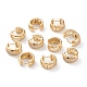 Brass Micro Pave Clear Cubic Zirconia Huggie Hoop Earrings EJEW-H109-09G-2