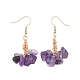 Natural Amethyst Clip Beads Dangle Cluster Earrings EJEW-JE03949-01-2