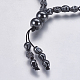 Colliers de perles de mala en hématite synthétique non magnétique NJEW-K096-11A-4