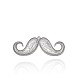 Gris anthracite alliage plaqué émail moustache gros pendentifs ENAM-J541-01B-2